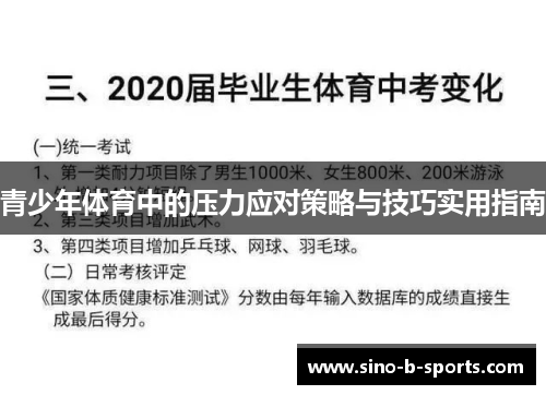 青少年体育中的压力应对策略与技巧实用指南